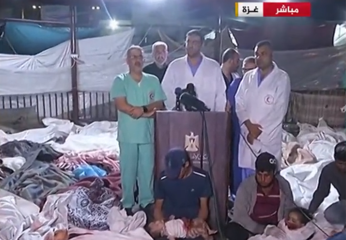 Arab countries unanimously condemn the horrific attack on the Gaza hospital.  They point to Israel as the sole culprit